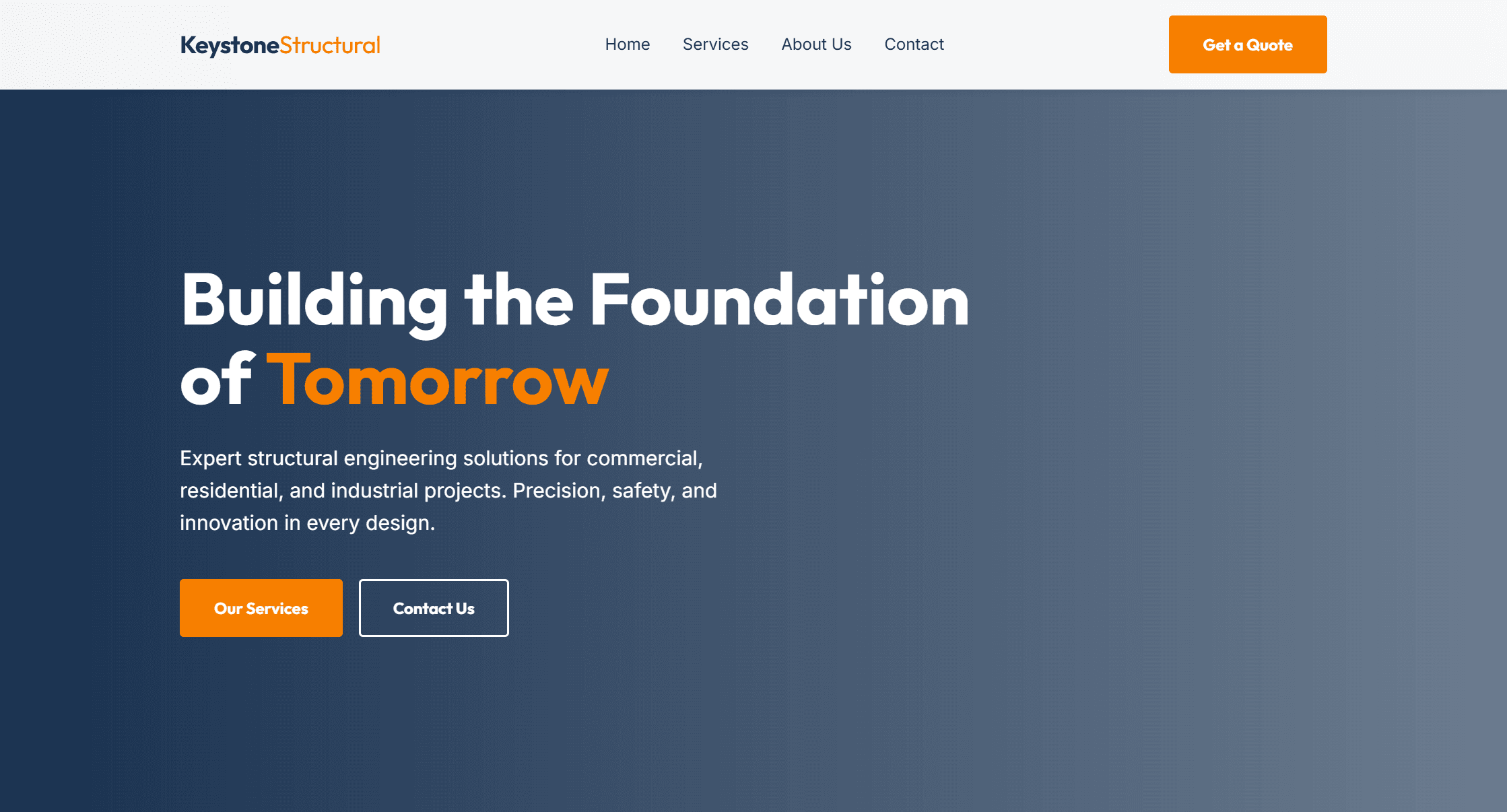 Keystone Structural Group project mockup